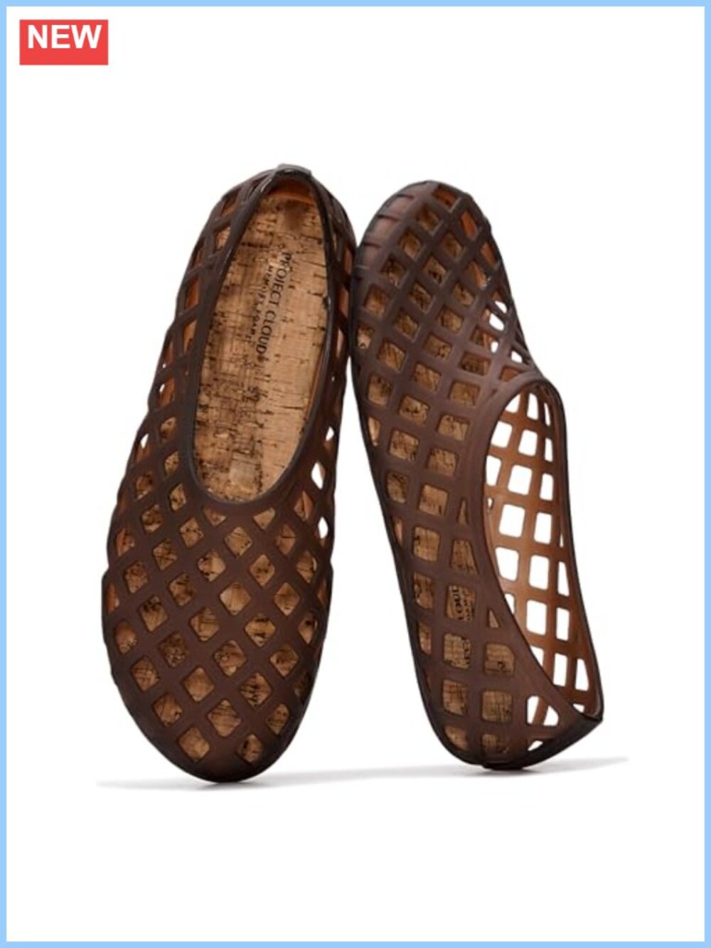 Jelly Flats Slip On Cork Insole Non Slip Water Resistant Summer Shoes Women